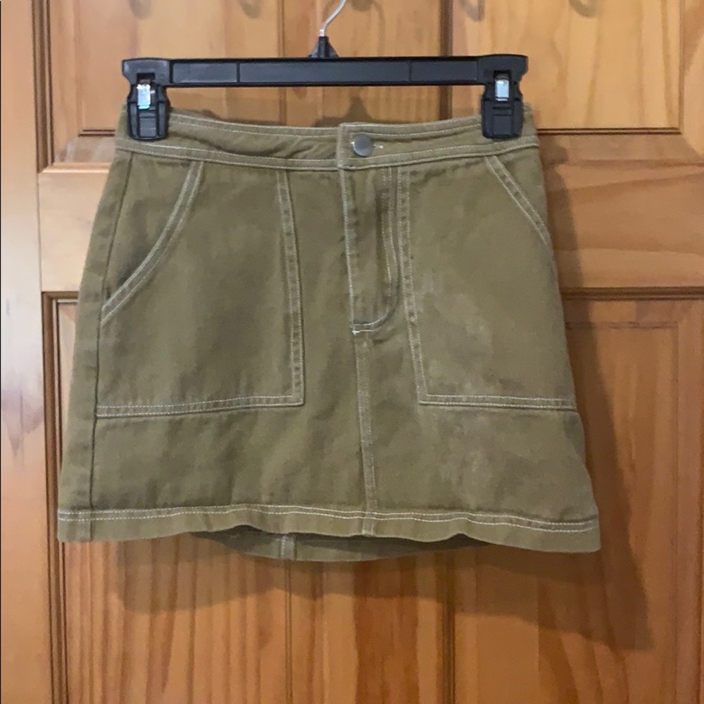 Tan mini skirt
